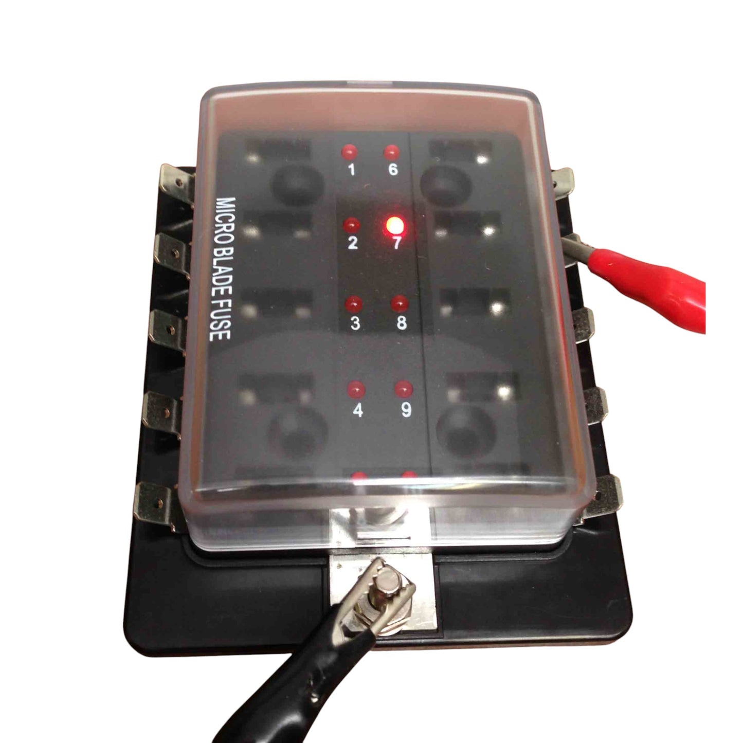 Pactrade Marine Micro Blade Fuse Block Holder LED Indicator Marine Boat 10 Gang Patent 6775148