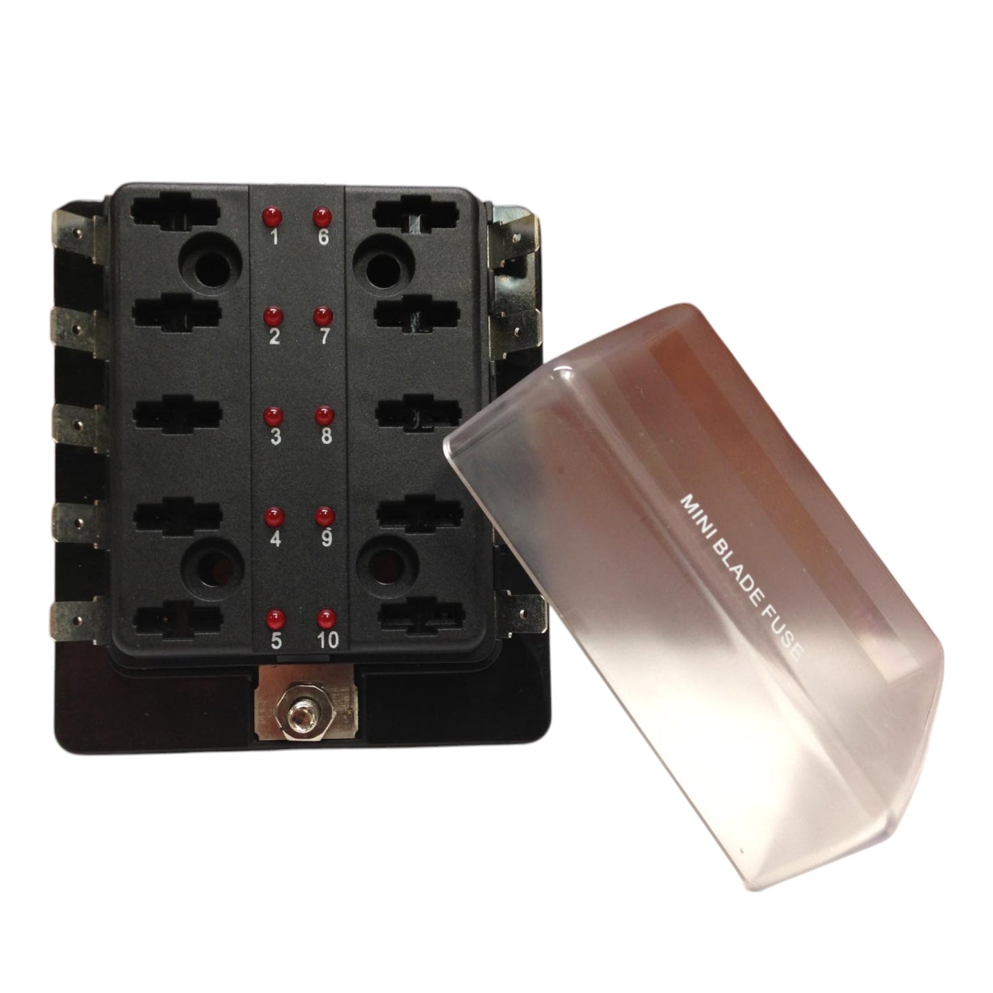 Pactrade Marine Mini Blade Fuse Block Holder LED Indicator Marine Boat 10 Gang US Patent 6775148