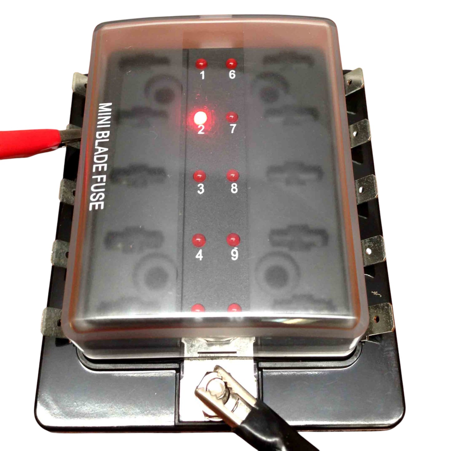 Pactrade Marine Mini Blade Fuse Block Holder LED Indicator Marine Boat 10 Gang US Patent 6775148