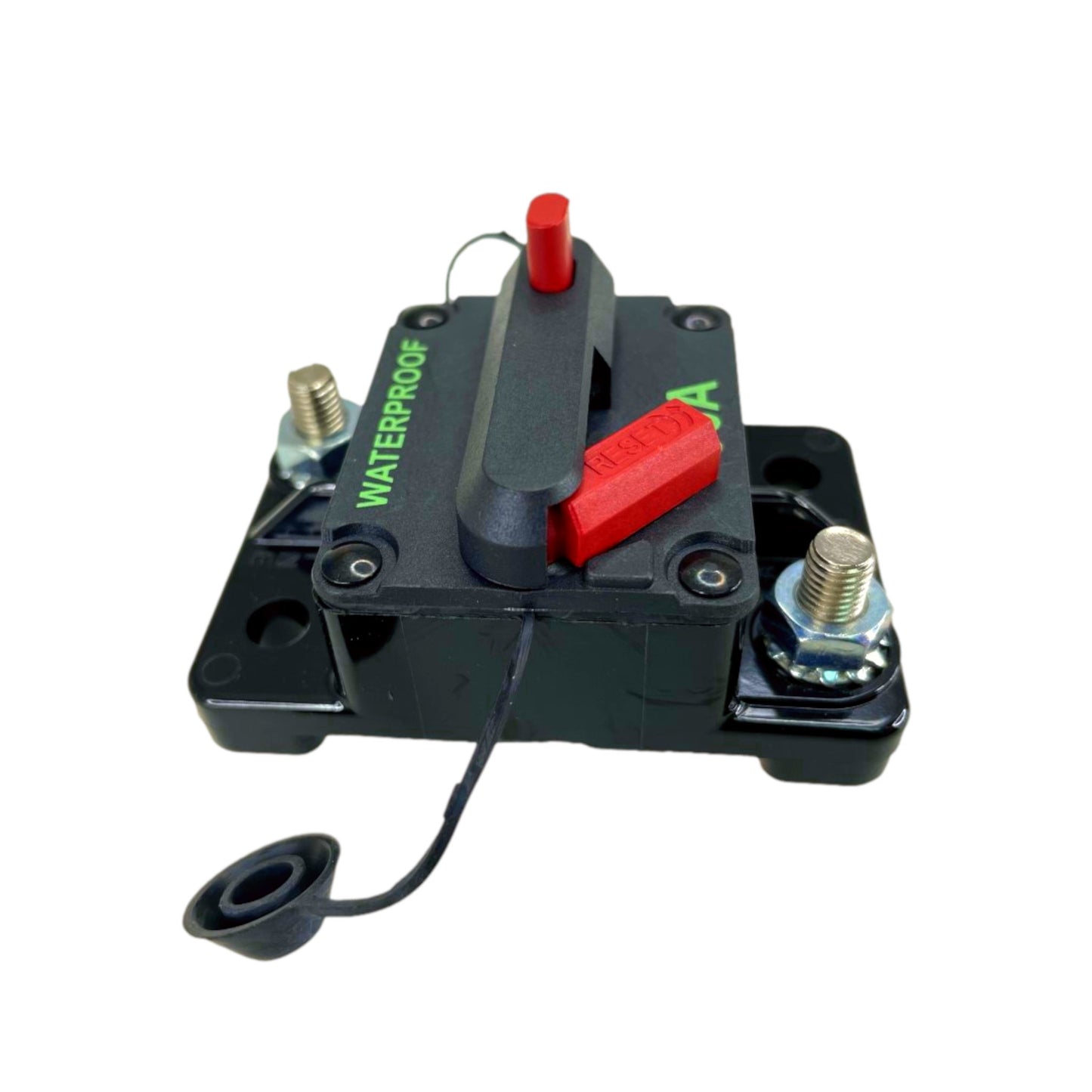 Pactrade Marine Boat Auto Battery Trailer RV Trolling Motor Bus High-Amp Circuit Breaker 12-42V DC Maximum Black Waterproof Manual Reset Button UL Rated Electrical Switch Mount Cover (60 Amp)