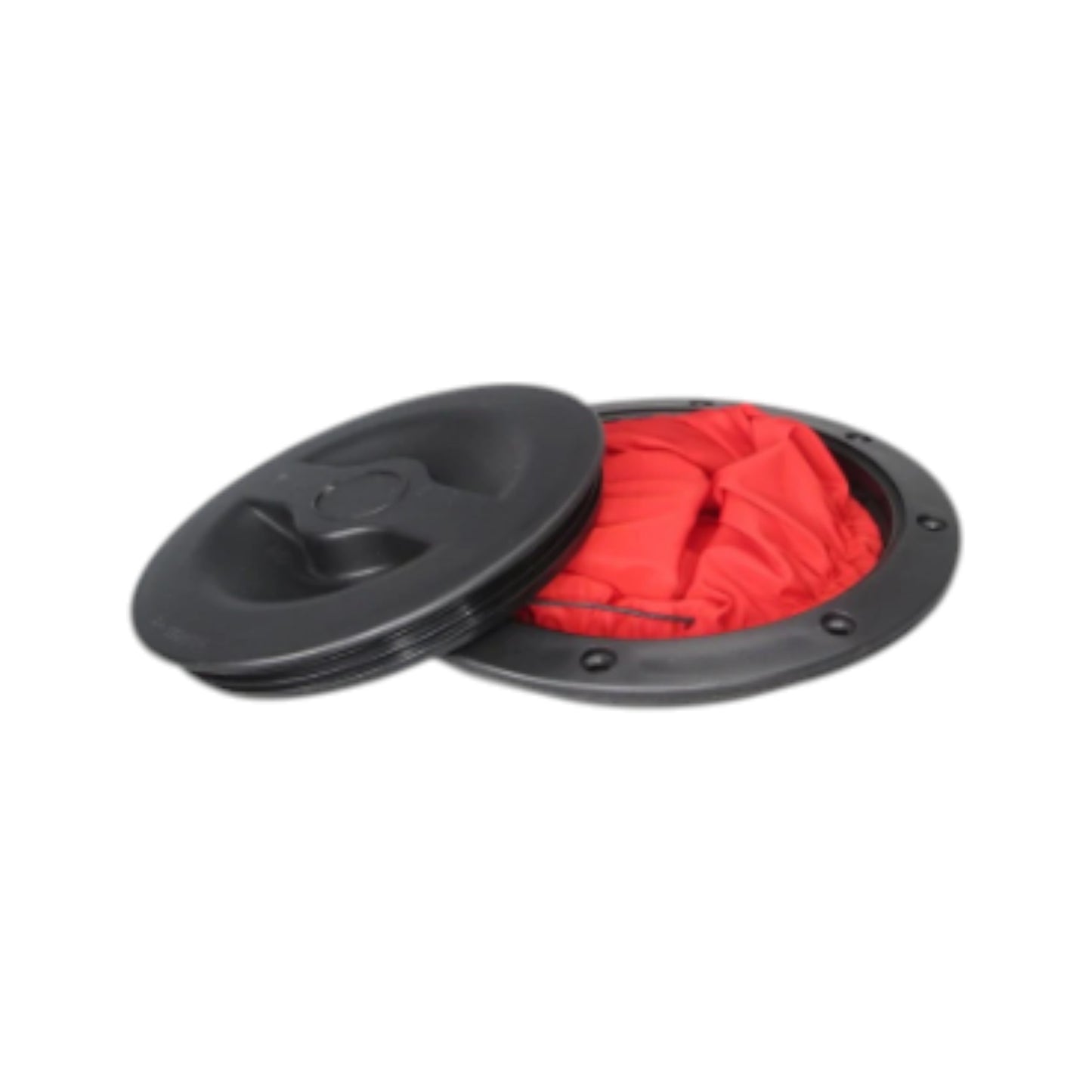 Pactrade Marine Boat Kayak Canoe Fishing Rigging Sailing Heavy Duty Black Plastic 6'' Twist-N-Lock Waterproof Deck Plate Hatch Cover w/Storage Bag