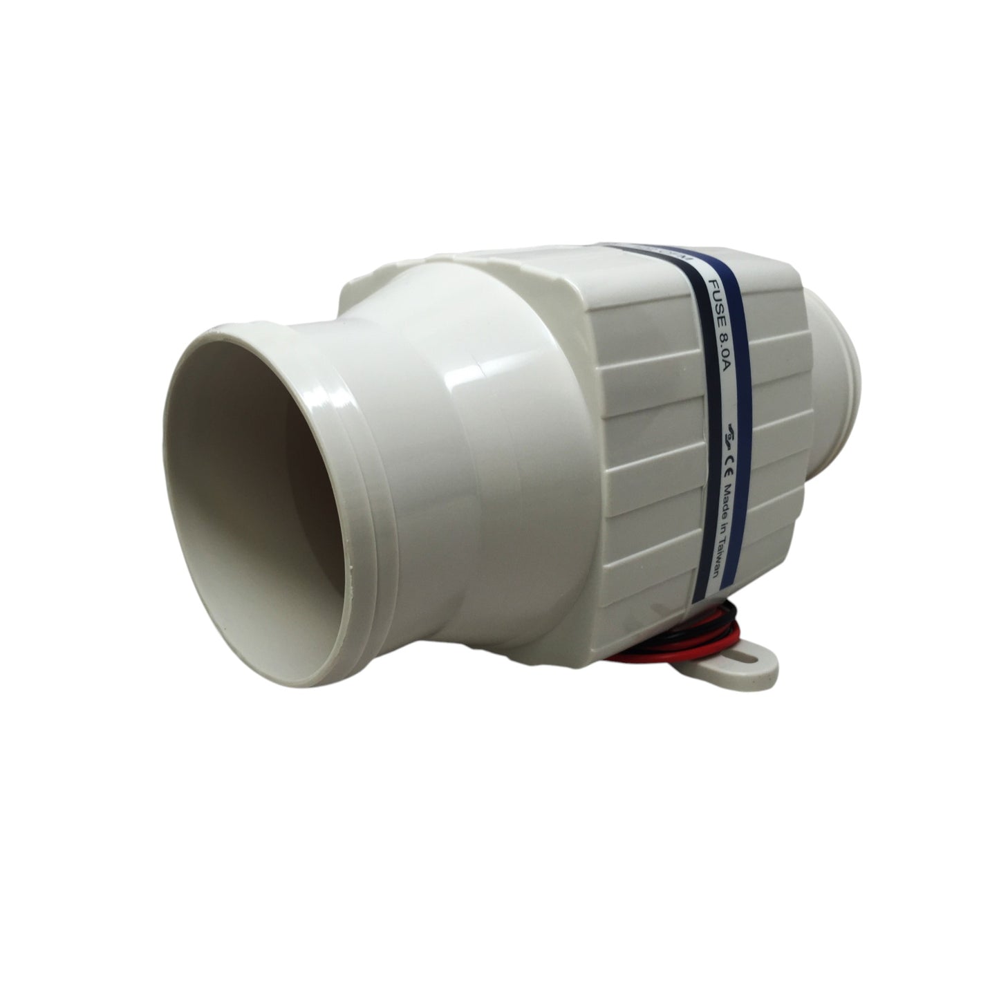 Pactrade Marine High Performance White In Line Bilge Blower 12V 122CFM 4.5Amp 8A Fuse