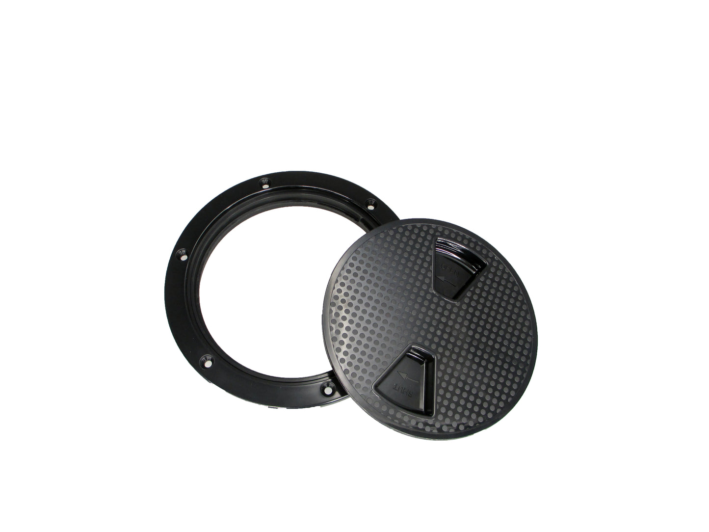 Pactrade Marine RV Heavy Duty Black Plastic 6'' Twist-N-Lock Waterproof Deck Plate Inspection Hatch Circle Center