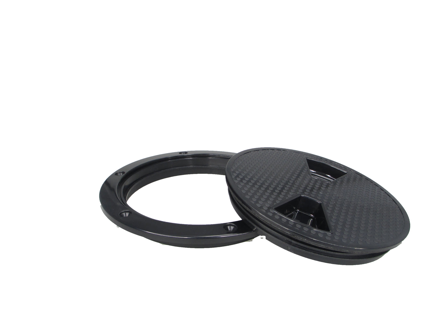 Pactrade Marine RV Heavy Duty Black Plastic 6'' Twist-N-Lock Waterproof Deck Plate Inspection Hatch Circle Center