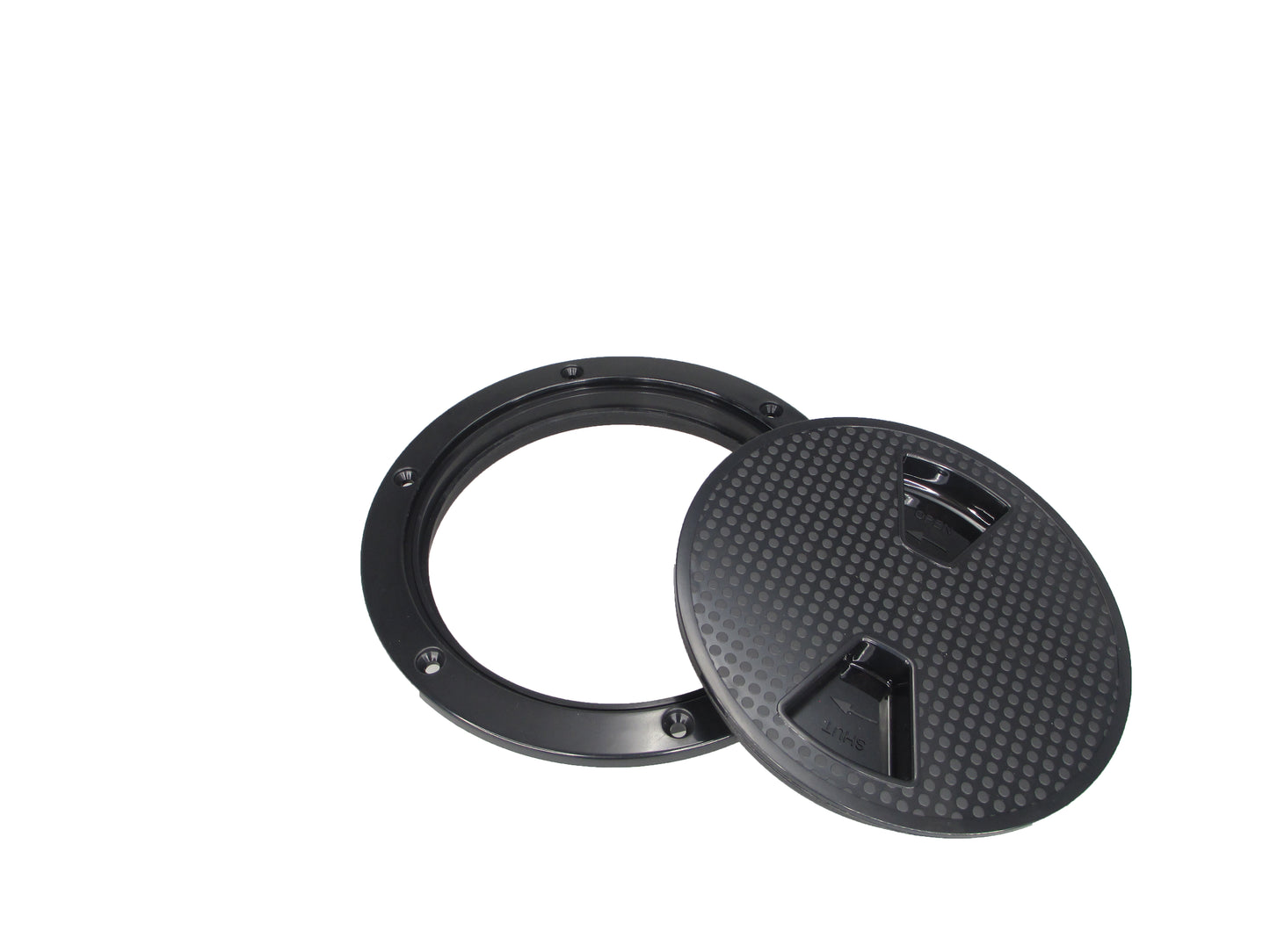Pactrade Marine RV Heavy Duty Black Plastic 6'' Twist-N-Lock Waterproof Deck Plate Inspection Hatch Circle Center
