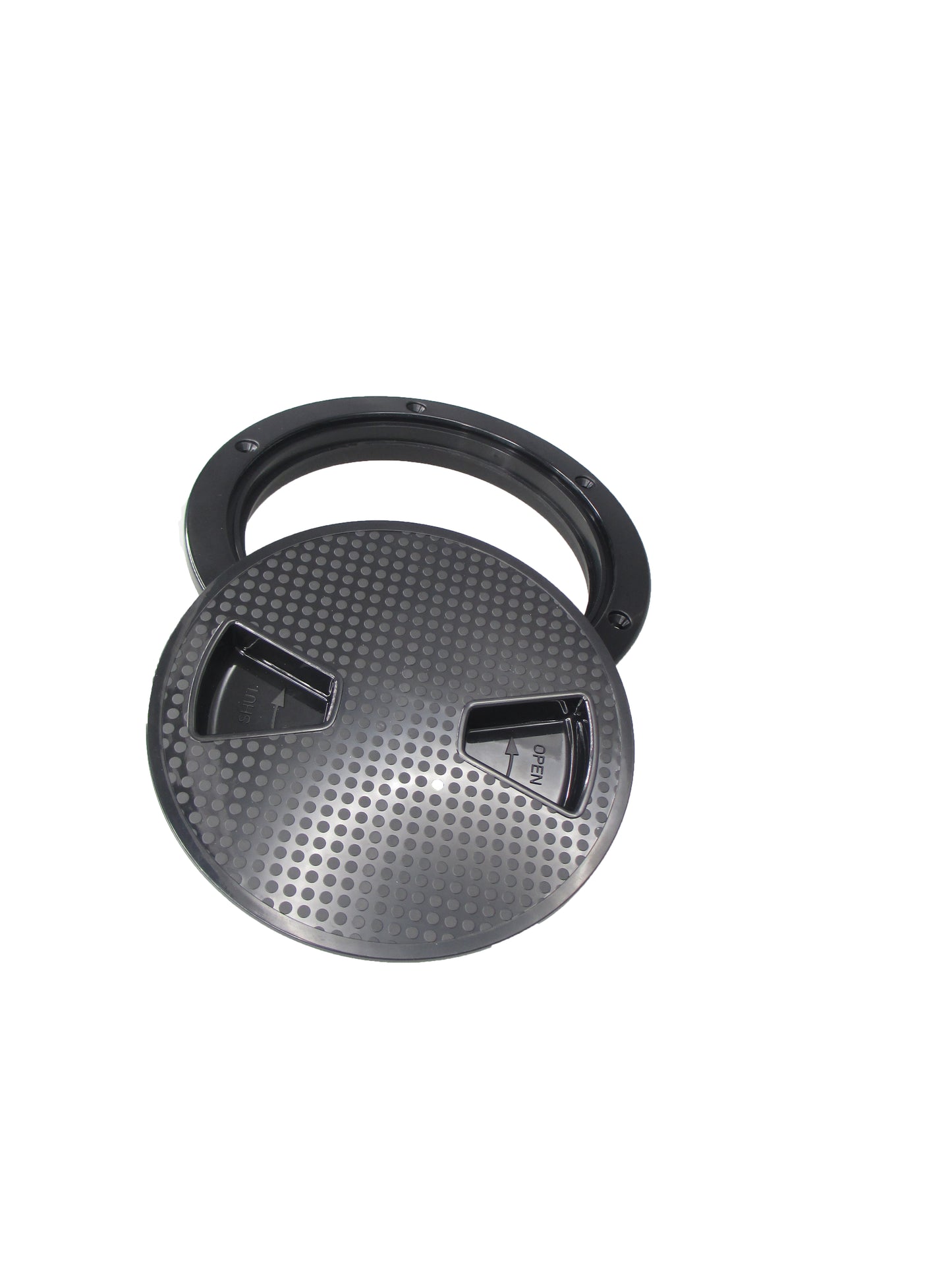 Pactrade Marine RV Heavy Duty Black Plastic 6'' Twist-N-Lock Waterproof Deck Plate Inspection Hatch Circle Center