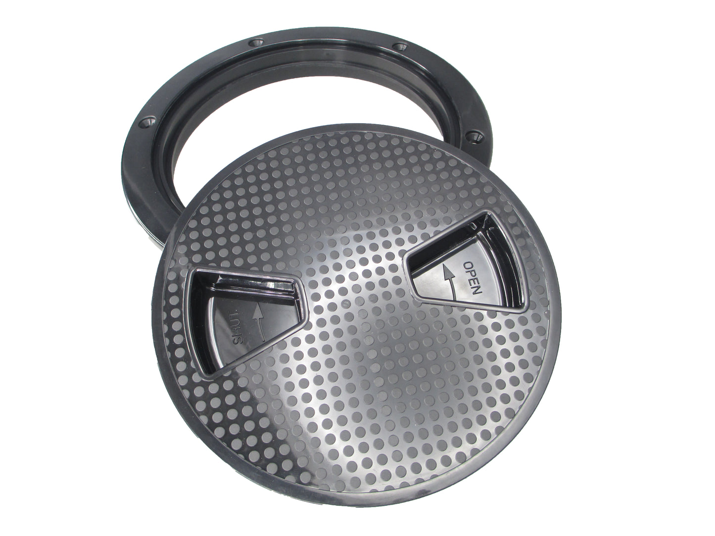 Pactrade Marine RV Heavy Duty Black Plastic 6'' Twist-N-Lock Waterproof Deck Plate Inspection Hatch Circle Center