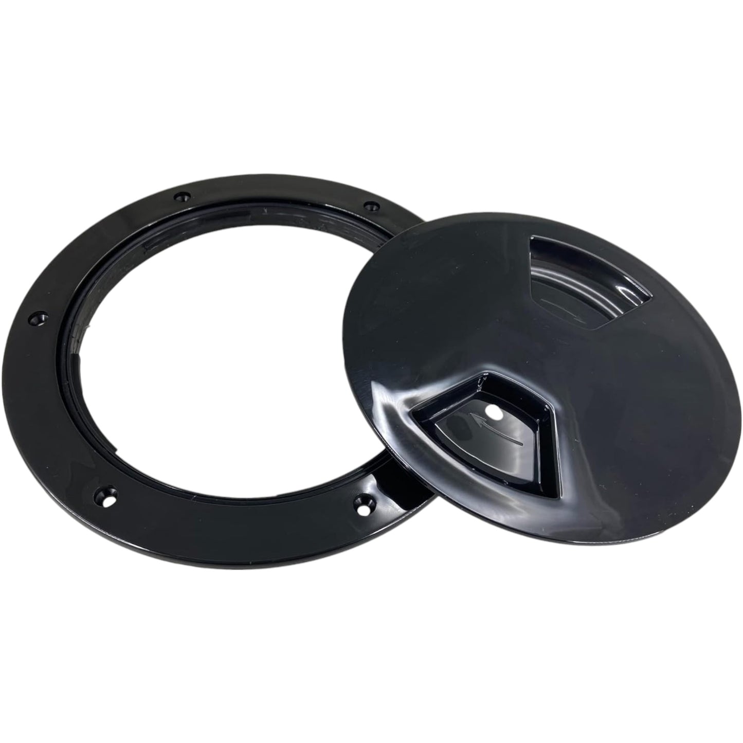 Pactrade Marine Boat Black Plastic Deck Plate 5" D Waterproof Inspection Bayonet Type