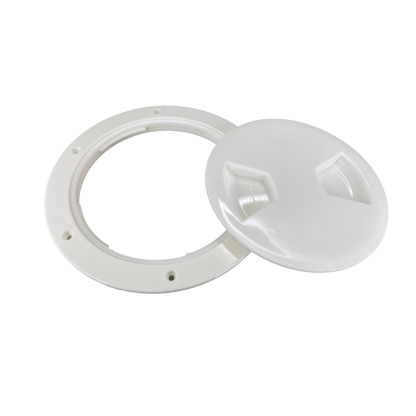 Pactrade Marine Boat White Plastic Deck Plate 6"D Waterproof Inspection Bayonet Type