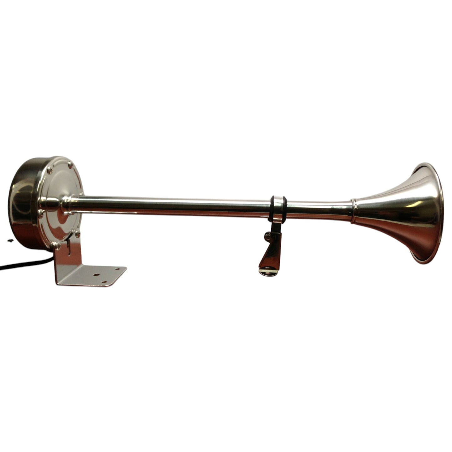 Pactrade Marine Boat Stainless Steel Single Trumpet Horn 12V 115dB 380HZ Heavy Duty