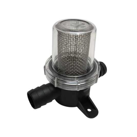 Pactrade Marine Boat PC In-Line Strainer SS Large Mesh Filter For 0.74" Hose Clear Cover