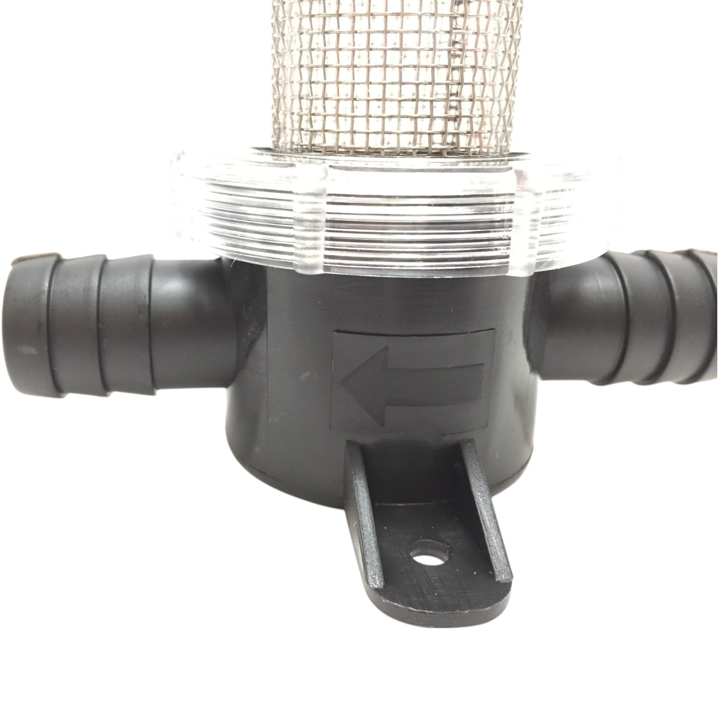 Pactrade Marine Boat PC In-Line Strainer SS Large Mesh Filter For 0.74" Hose Clear Cover