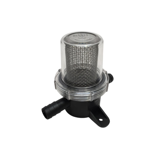 Pactrade Marine Boat PC In-Line Strainer SS Large Mesh Filter For 0.5" Hose Clear Cover