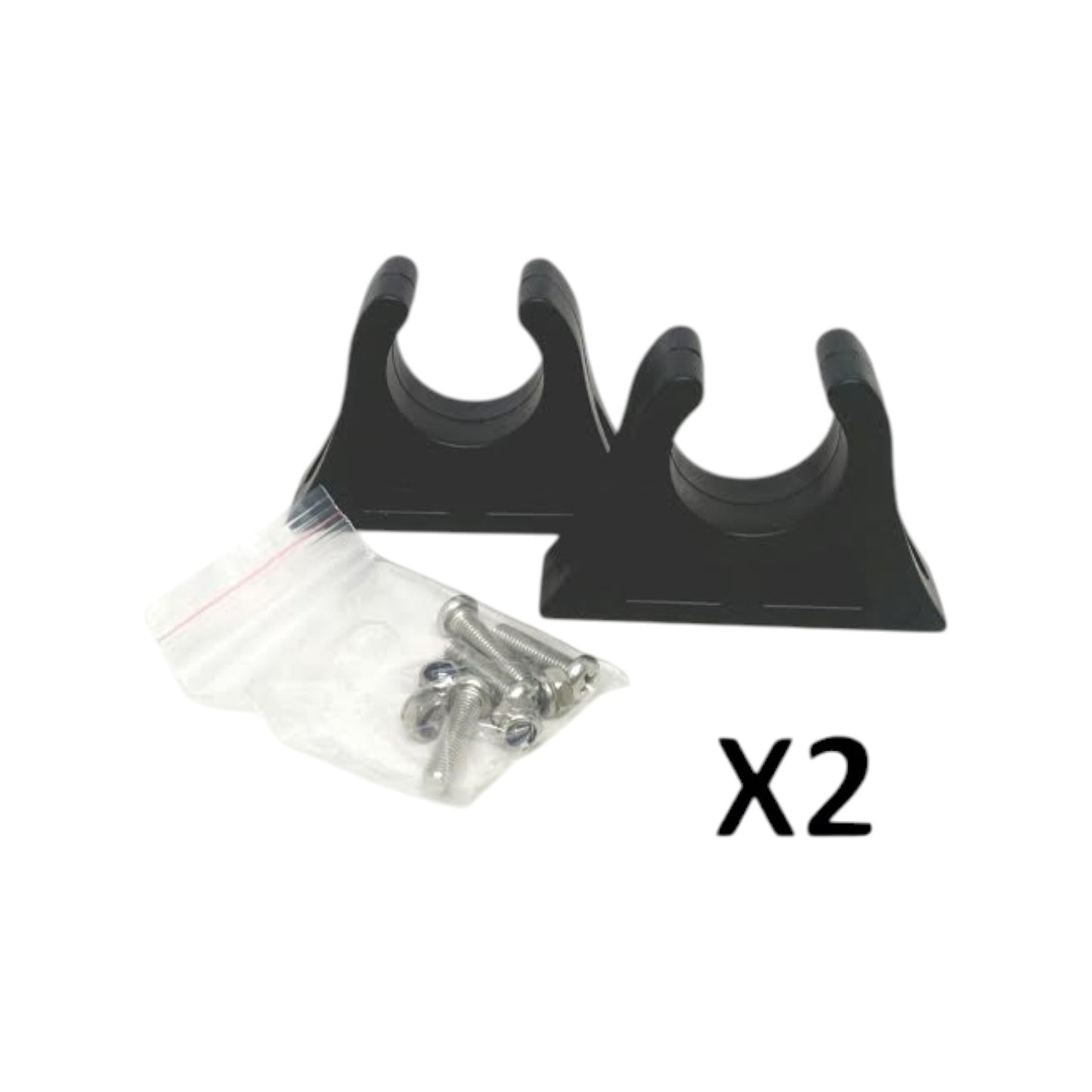 Pactrade Marine Boat Canoe Kayak Pair of Black Paddle Clips 1 1/8" Diameter