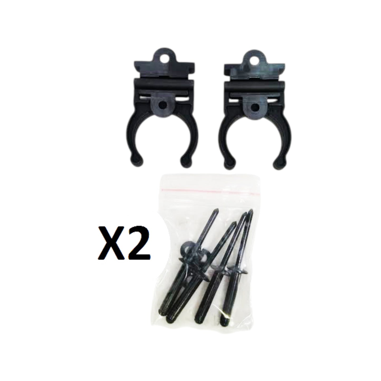 Pactrade Marine Boat Canoe Kayak Pair (2 PCS) of Black Folding Paddle Clip Kit