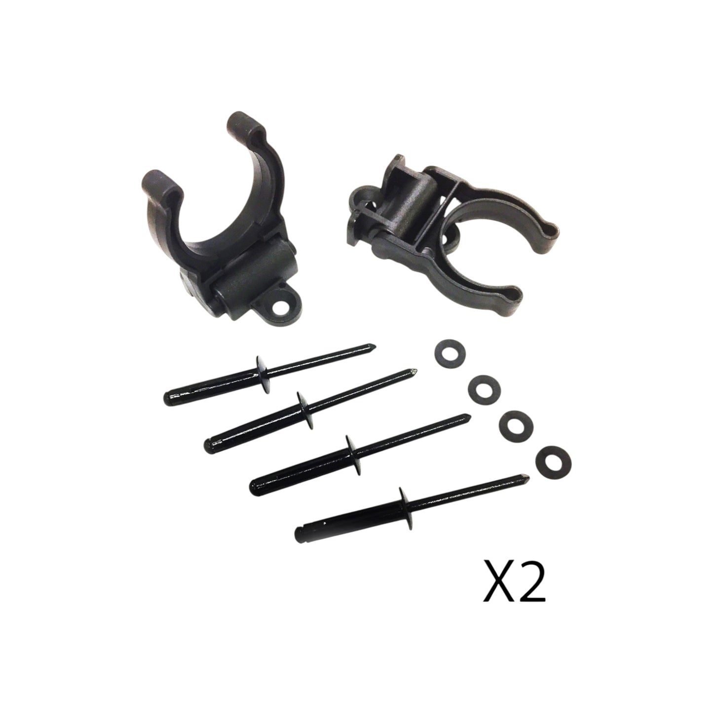 Pactrade Marine Boat Canoe Kayak Pair (2 PCS) of Black Folding Paddle Clip Kit