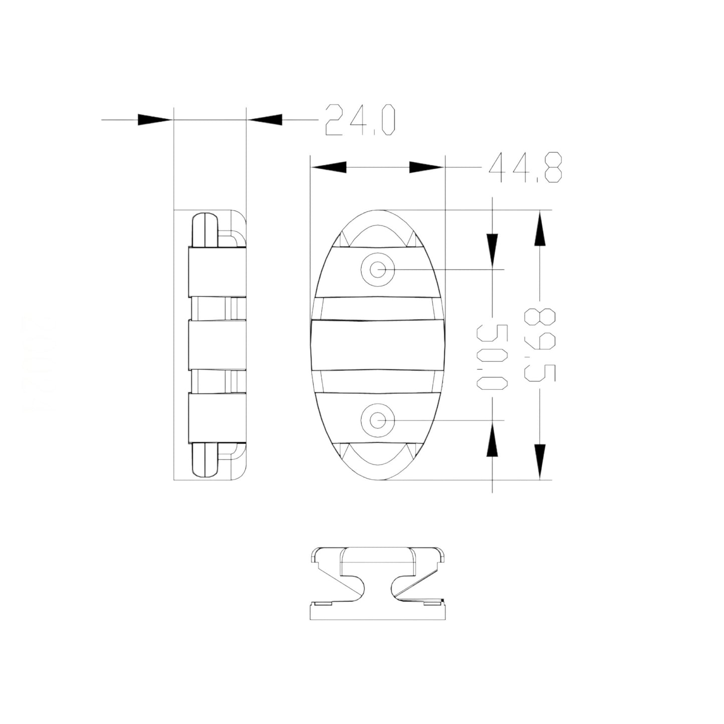 Pactrade Marine Boat Canoe Kayak Black Plastic Nylon Anchor Cleat Secure Bow Safety Line