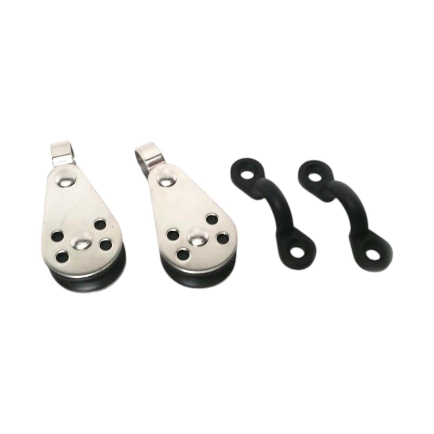 Pactrade Marine Kayak Canoe Boat 2 Pulley Blocks and Pad Eyes Anchor Trolley Kit