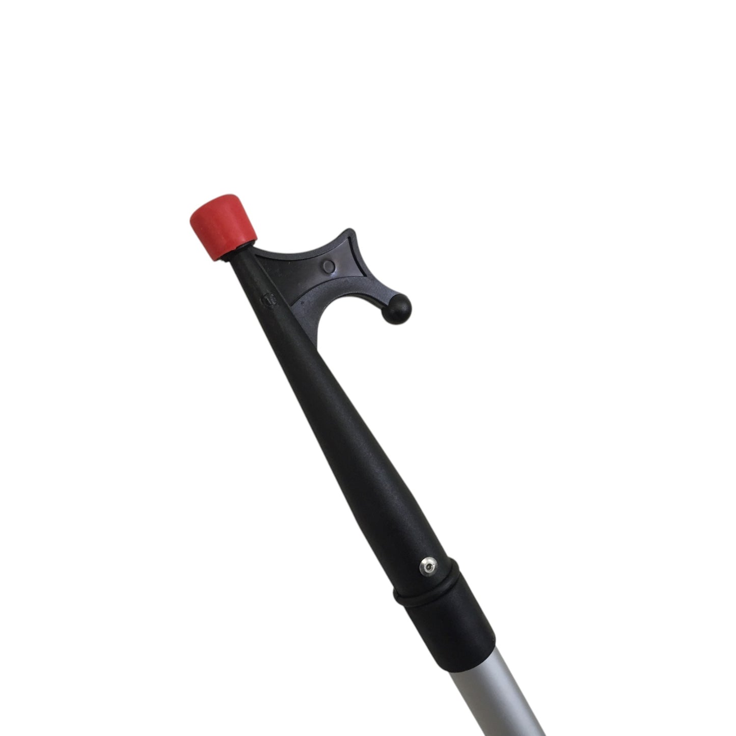 Pactrade Marine Anodized Aluminum Telescopic Kayak Boat Hook Dock Docking Extend Sections Adjustable Extendable Length Plastic PC Red Tip Non-Slip Black Locking Vinyl Mechanism Ring Handles 50"-86" PC Top Locking Ring