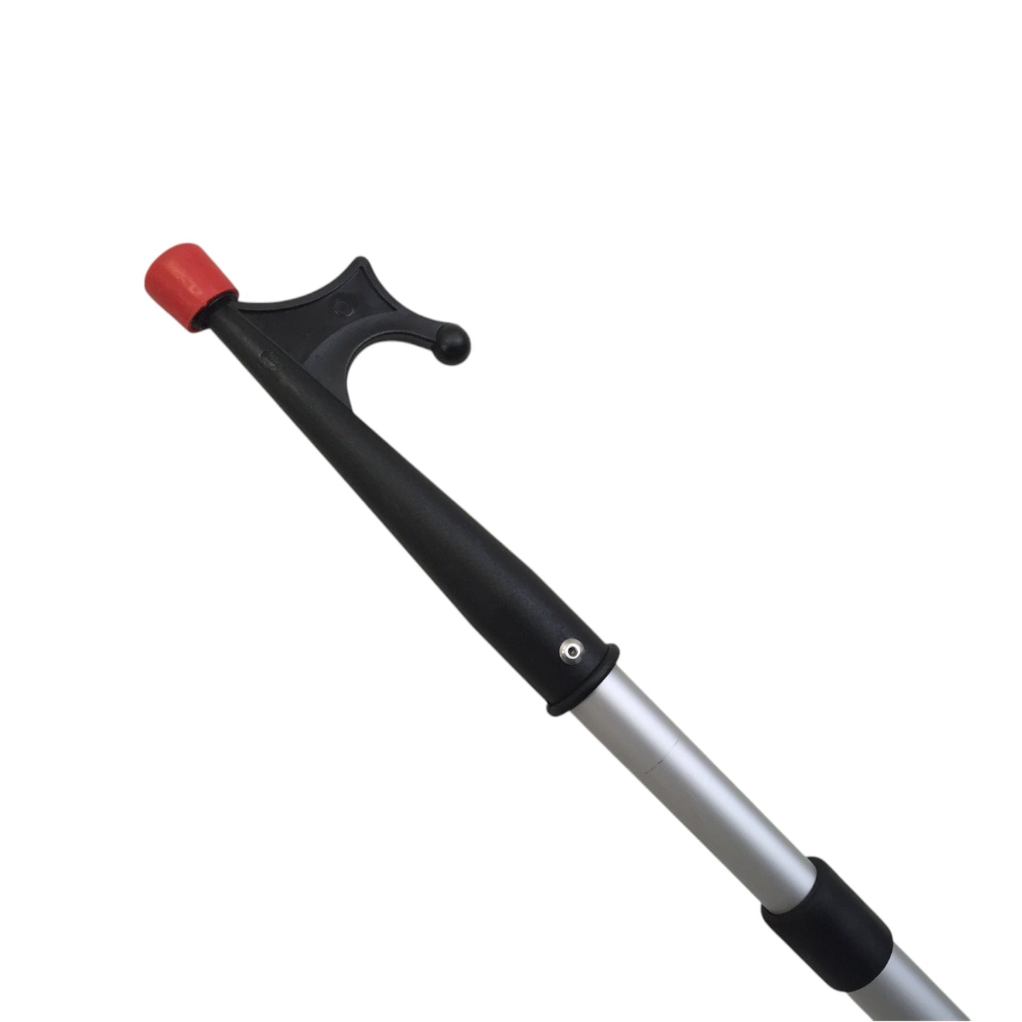 Pactrade Marine Anodized Aluminum Telescopic Kayak Boat Hook Dock Docking Extend Sections Adjustable Extendable Length Plastic PC Red Tip Non-Slip Black Locking Vinyl Mechanism Ring Handles 50"-86" PC Top Locking Ring