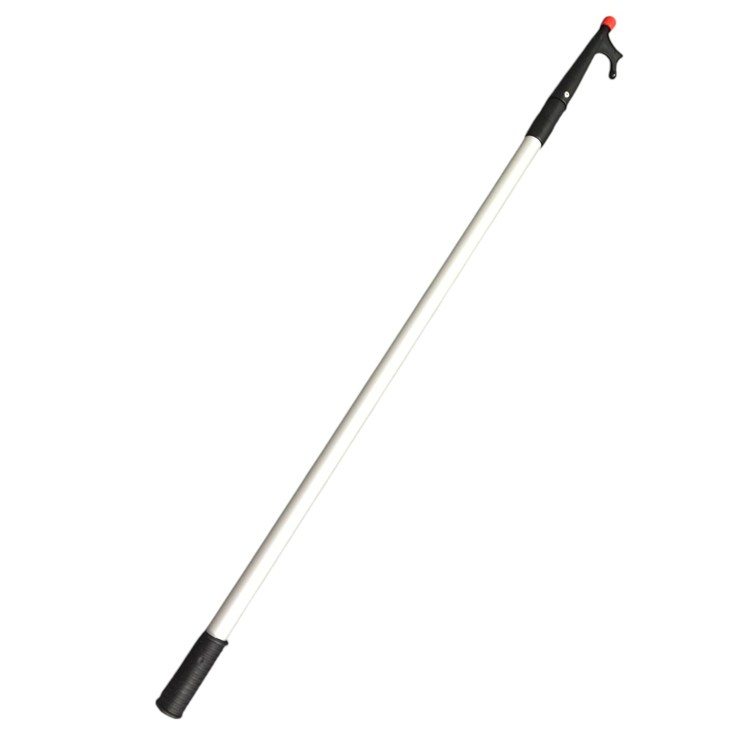 Pactrade Marine Anodized Aluminum Telescopic Kayak Boat Hook Dock Docking Extend Sections Adjustable Extendable Length Plastic PC Red Tip Non-Slip Black Locking Vinyl Mechanism Ring Handles