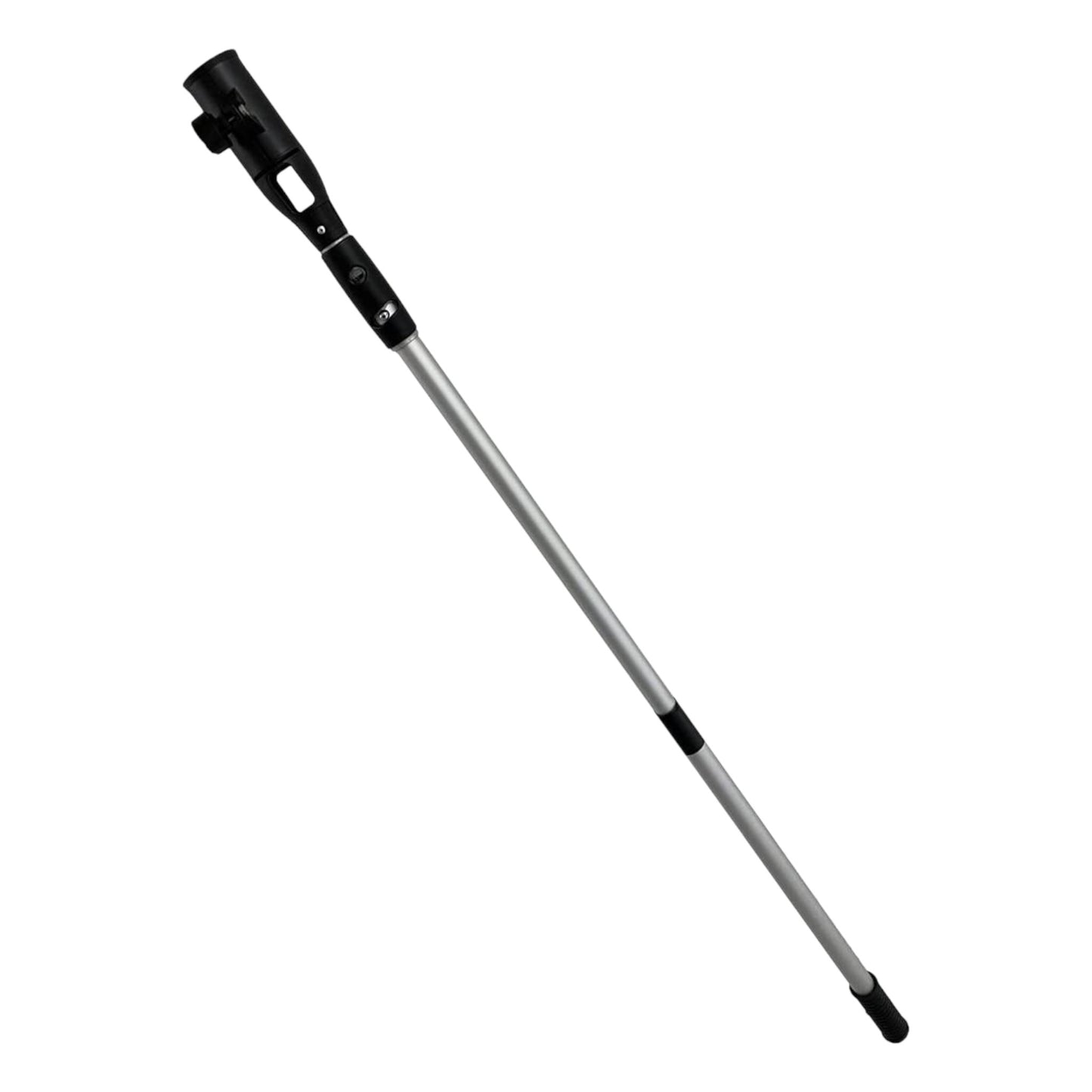 Pactrade Marine Boat Trolling Motor Telescopic Outboard Engine Extension Rubber Handle Anti-Slipping Grip PP Polypropylene Anodized Aluminum 35"-54" Snap Adjustable Top Screw Black Angled Twist-Lock