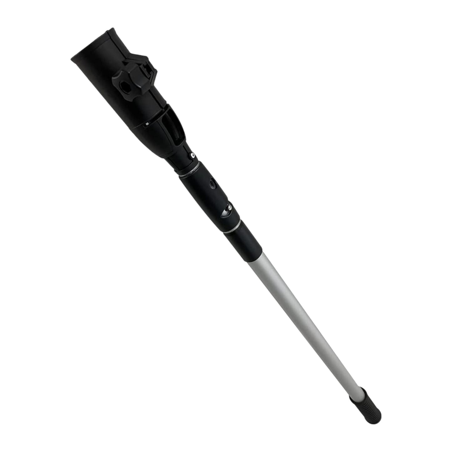 Pactrade Marine Boat Trolling Motor Telescopic Outboard Engine Extension Rubber Handle Anti-Slipping Grip PP Polypropylene Anodized Aluminum 35"-54" Snap Adjustable Top Screw Black Angled Twist-Lock