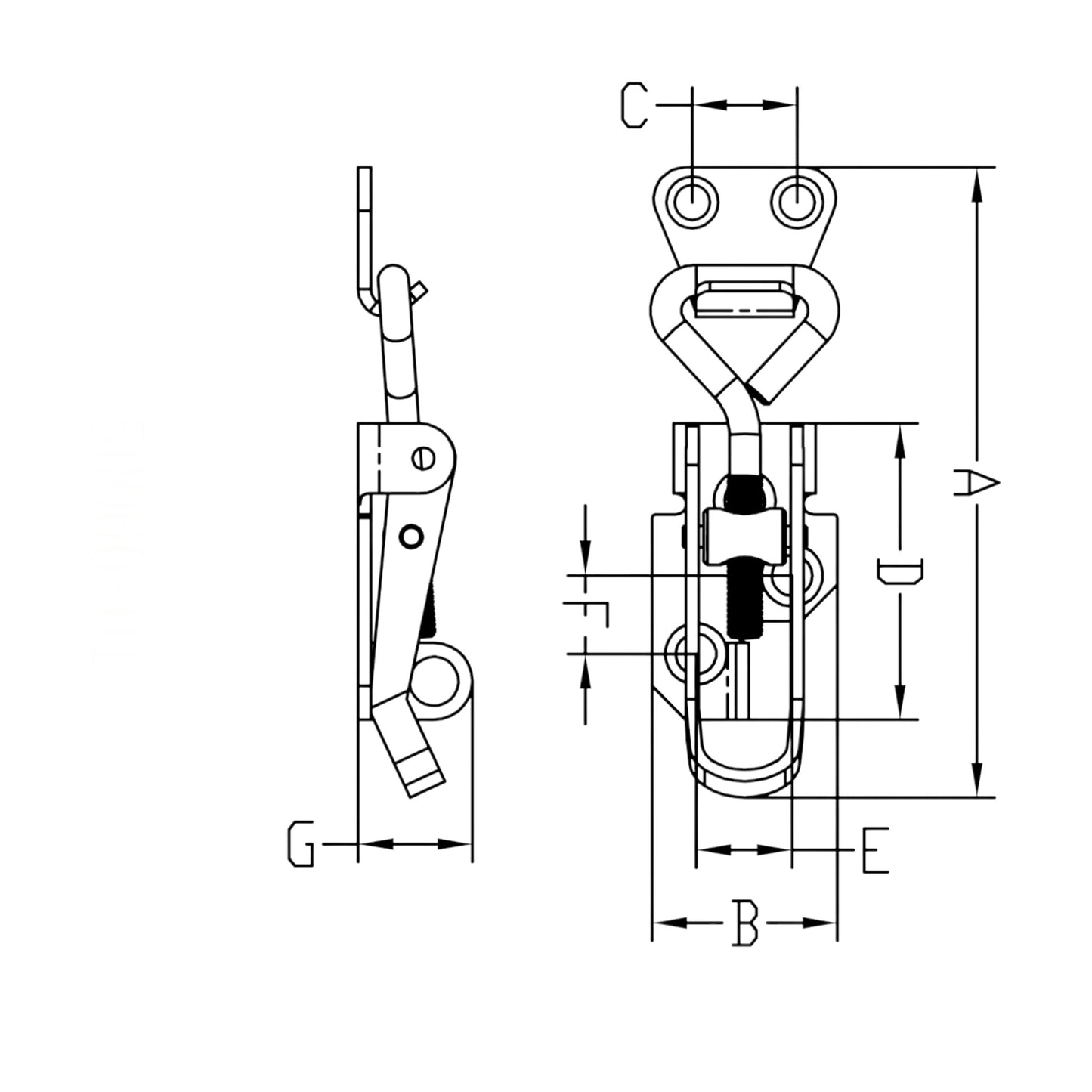 Pactrade Marine Boat Small Stainless Steel 304 Hatch Fastener 2.9"(L)X1"(W) Security Eye