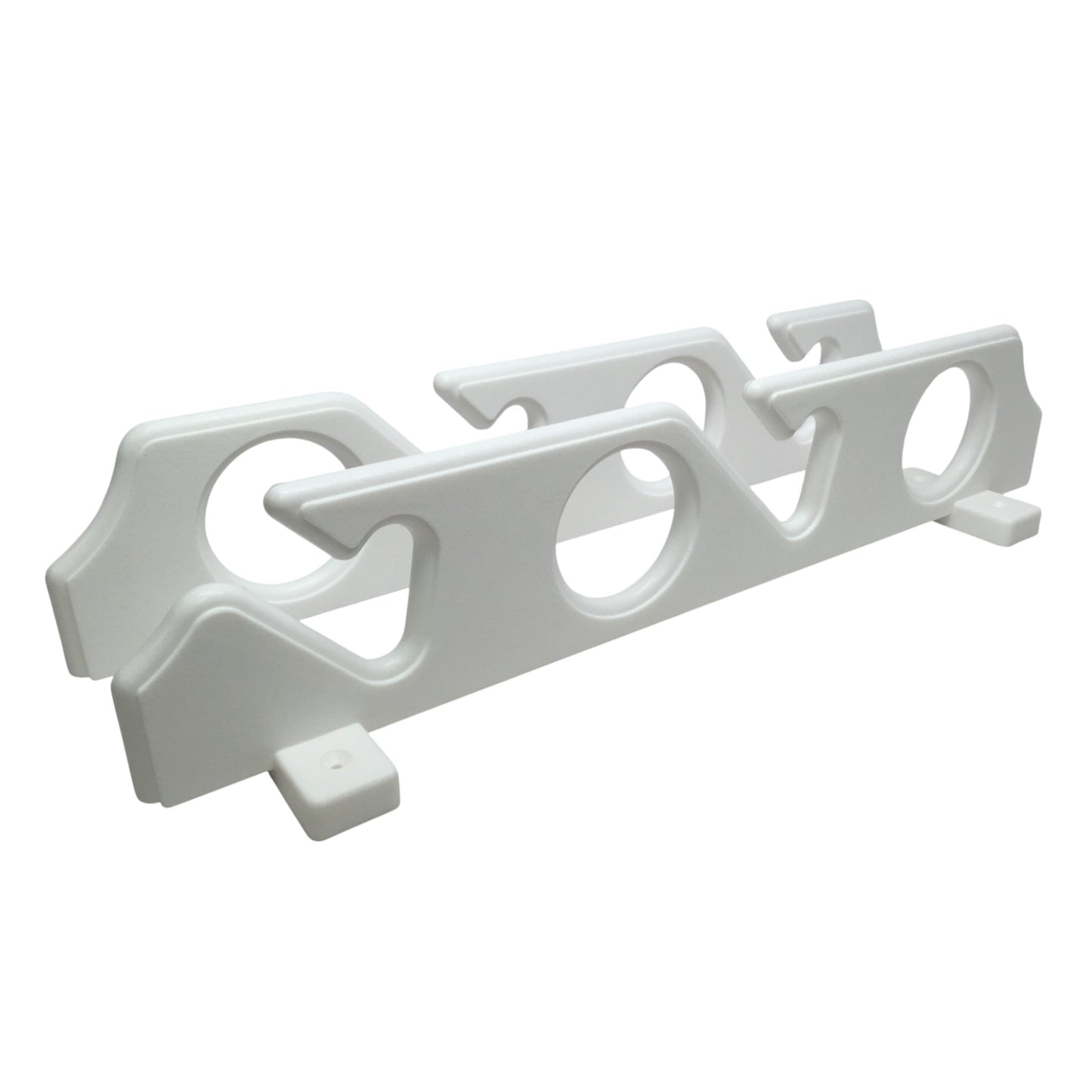 Pactrade Marine Boat Pair of White Poly Rod Racks 4 Rod UV Stabilized PE w/ SS Hardware