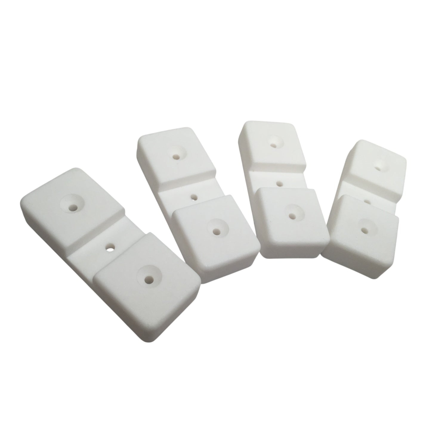 Pactrade Marine Boat Pair of White Poly Rod Racks 4 Rod UV Stabilized PE w/ SS Hardware
