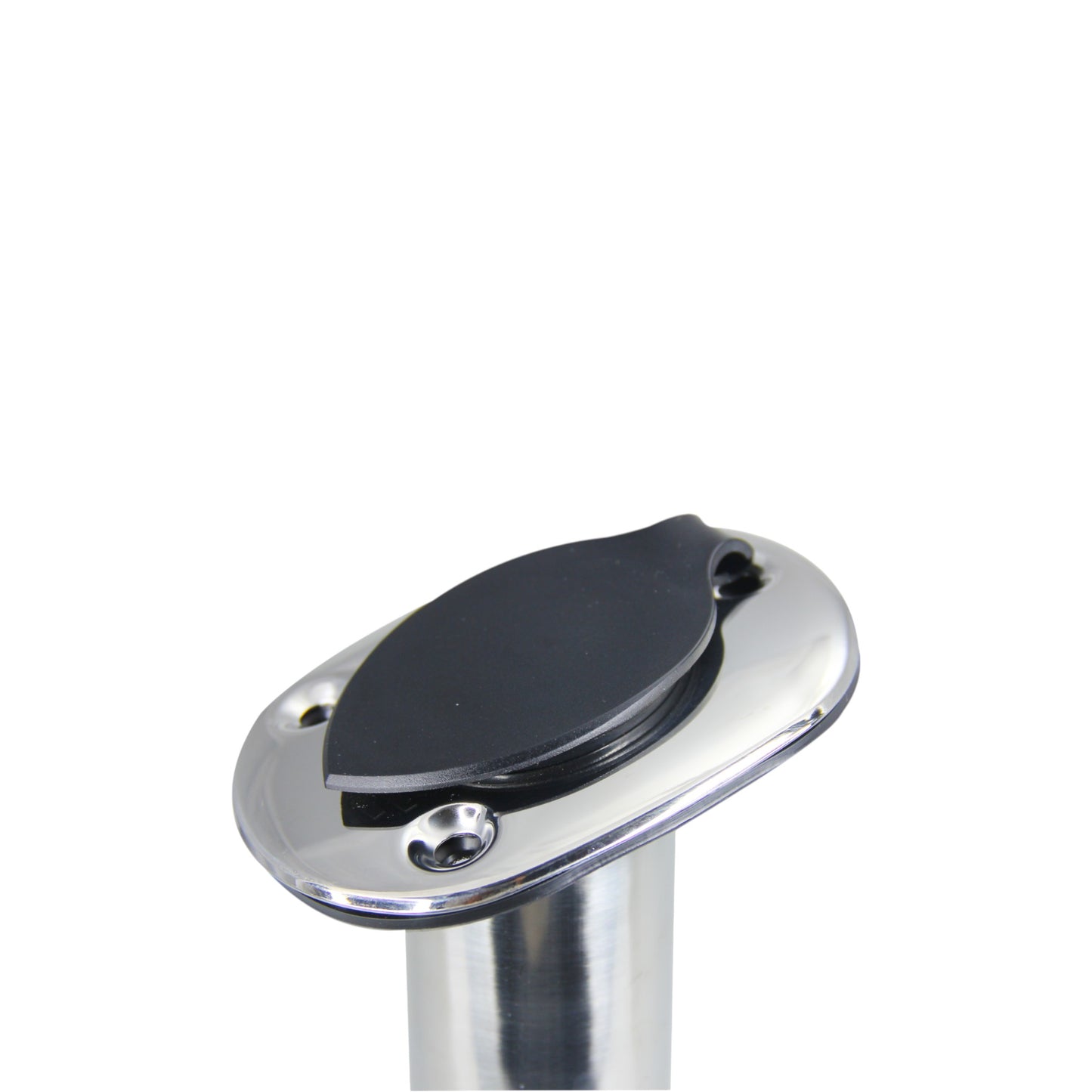 Pactrade Marine Boat Pontoon SS Flush Mount 15° Fishing Rod Holder 9.5" PVC Cap