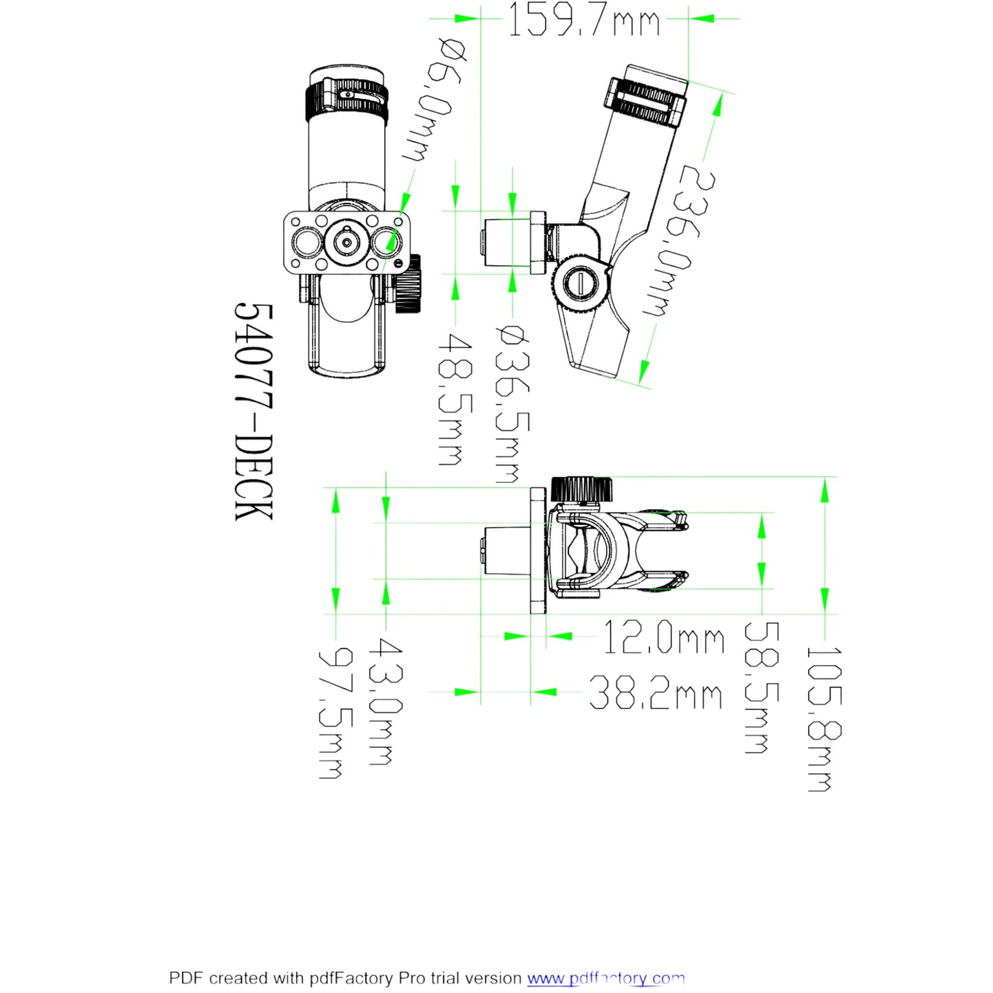 Pactrade Marine Adjustable Marine Boat Black Plastic Fishing Rod Holder Deck Mount