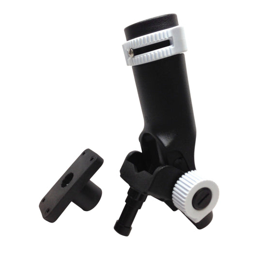 Pactrade Marine Adjustable Marine Boat Black Plastic Fishing Rod Holder Deck Mount