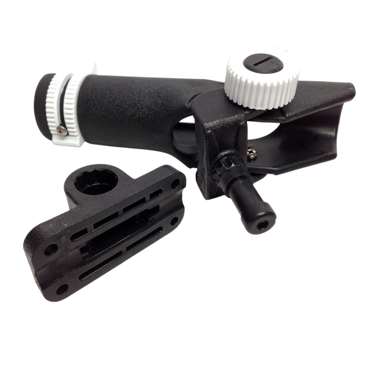 Pactrade Marine Adjustable Marine Boat Black Plastic Fishing Rod Holder Side Mount