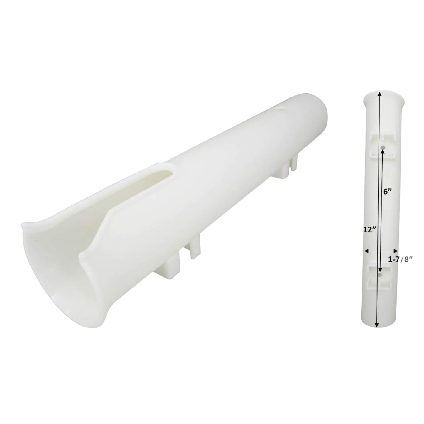 Pactrade Marine Boat White UV Stabilized Plastic Fishing Rod Holder One Tube 12"