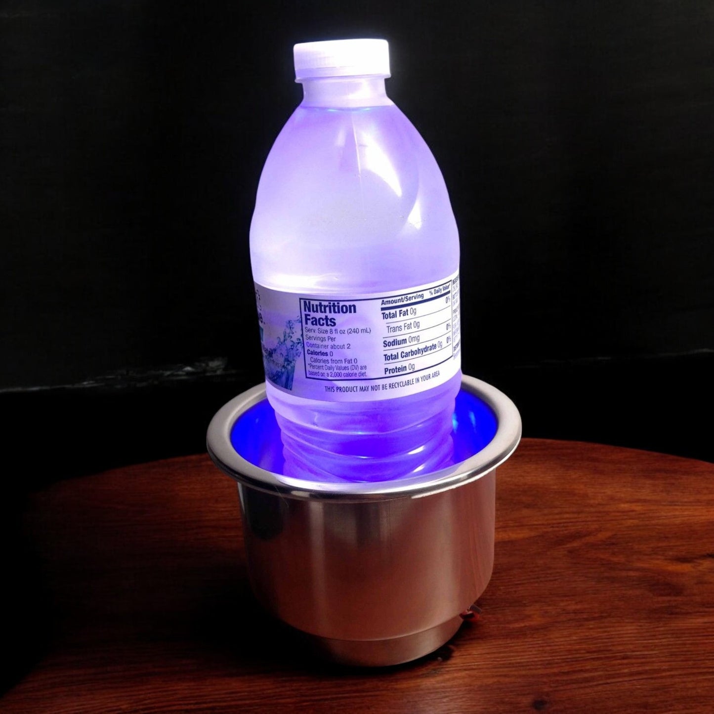 Pactrade Marine Boat Stainless Steel 304 LED Blue Can Drink Holder RV Camper