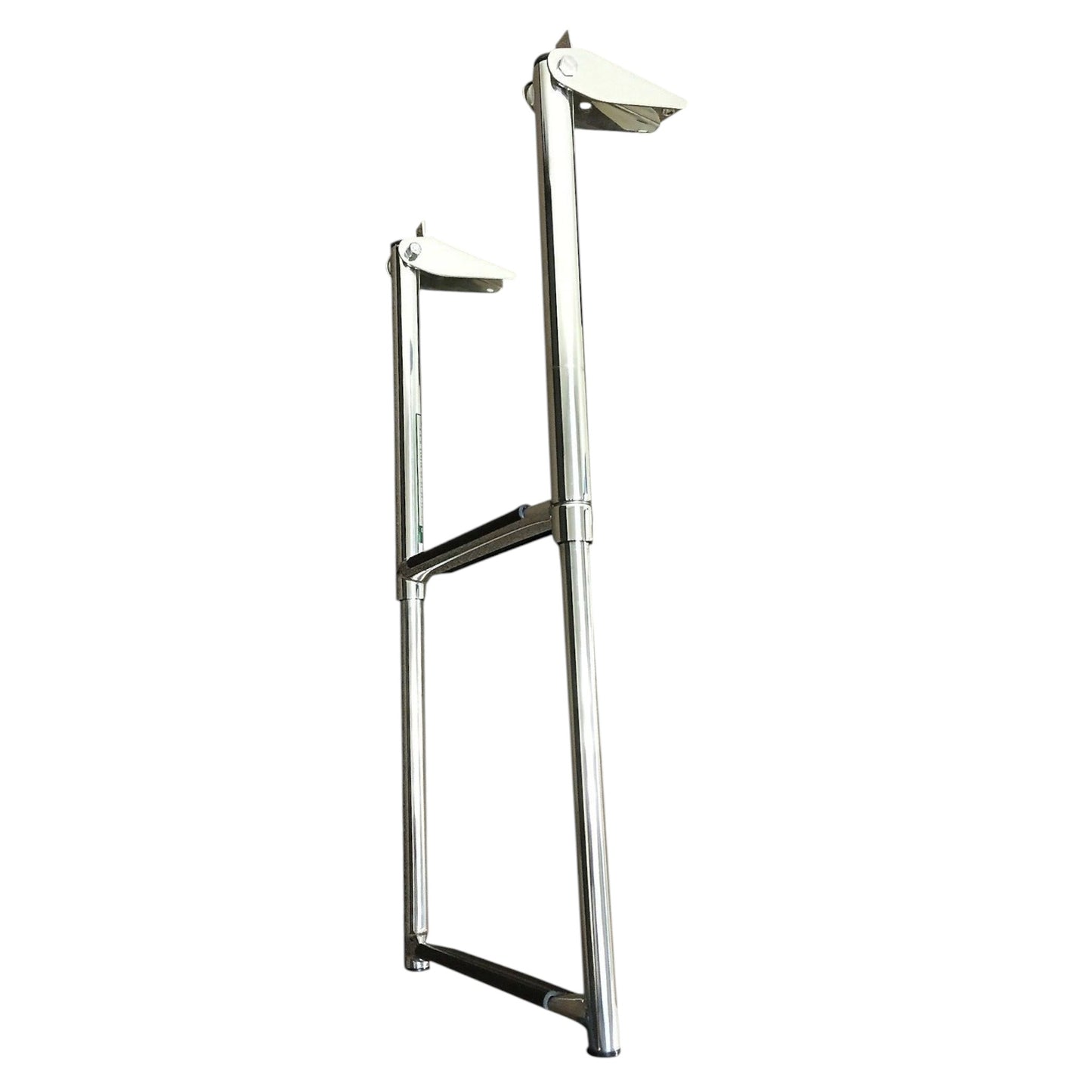 Pactrade Marine Boat SS 2 Steps Telescopic Ladder Over Platform Rubber Foot Grips