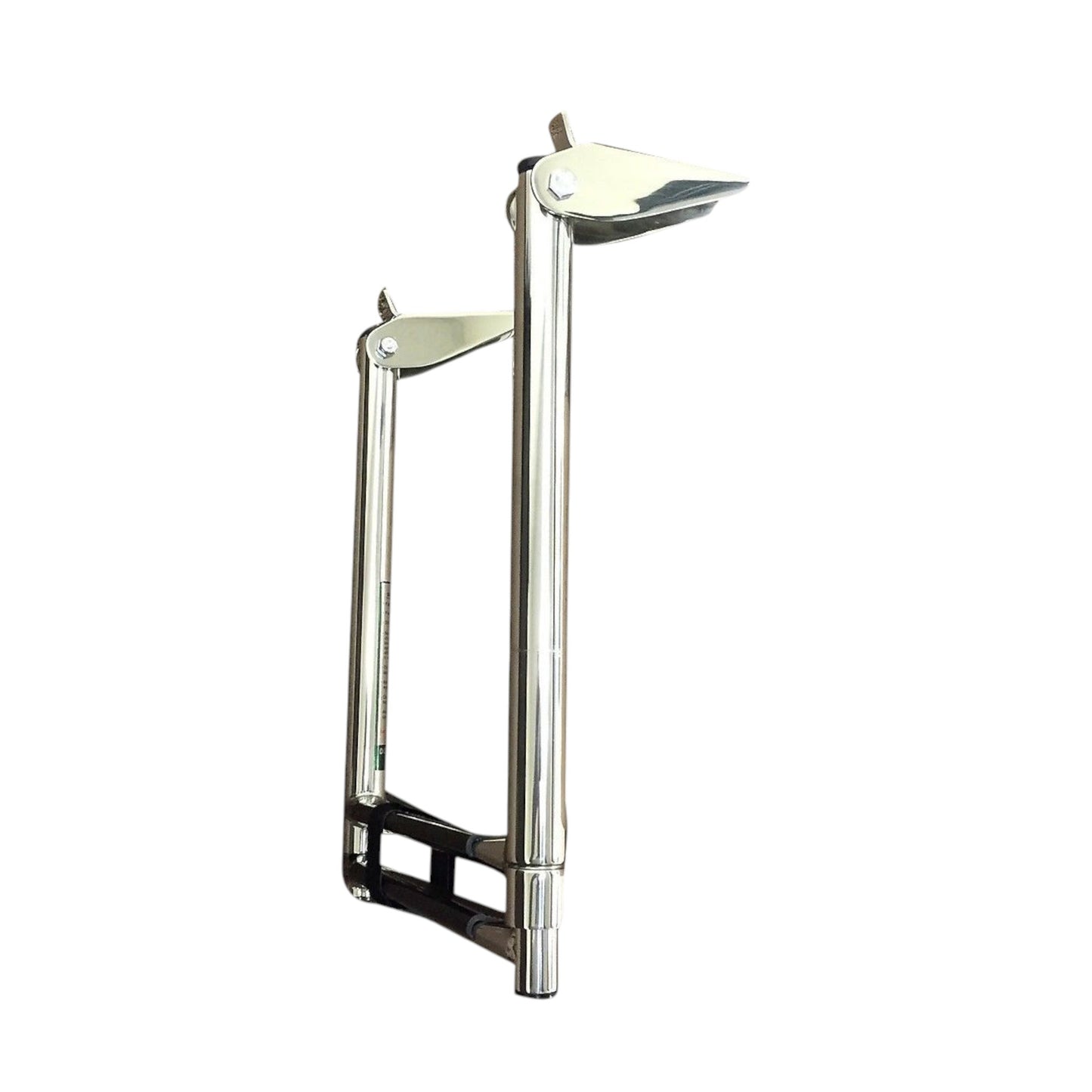 Pactrade Marine Boat SS 2 Steps Telescopic Ladder Over Platform Rubber Foot Grips