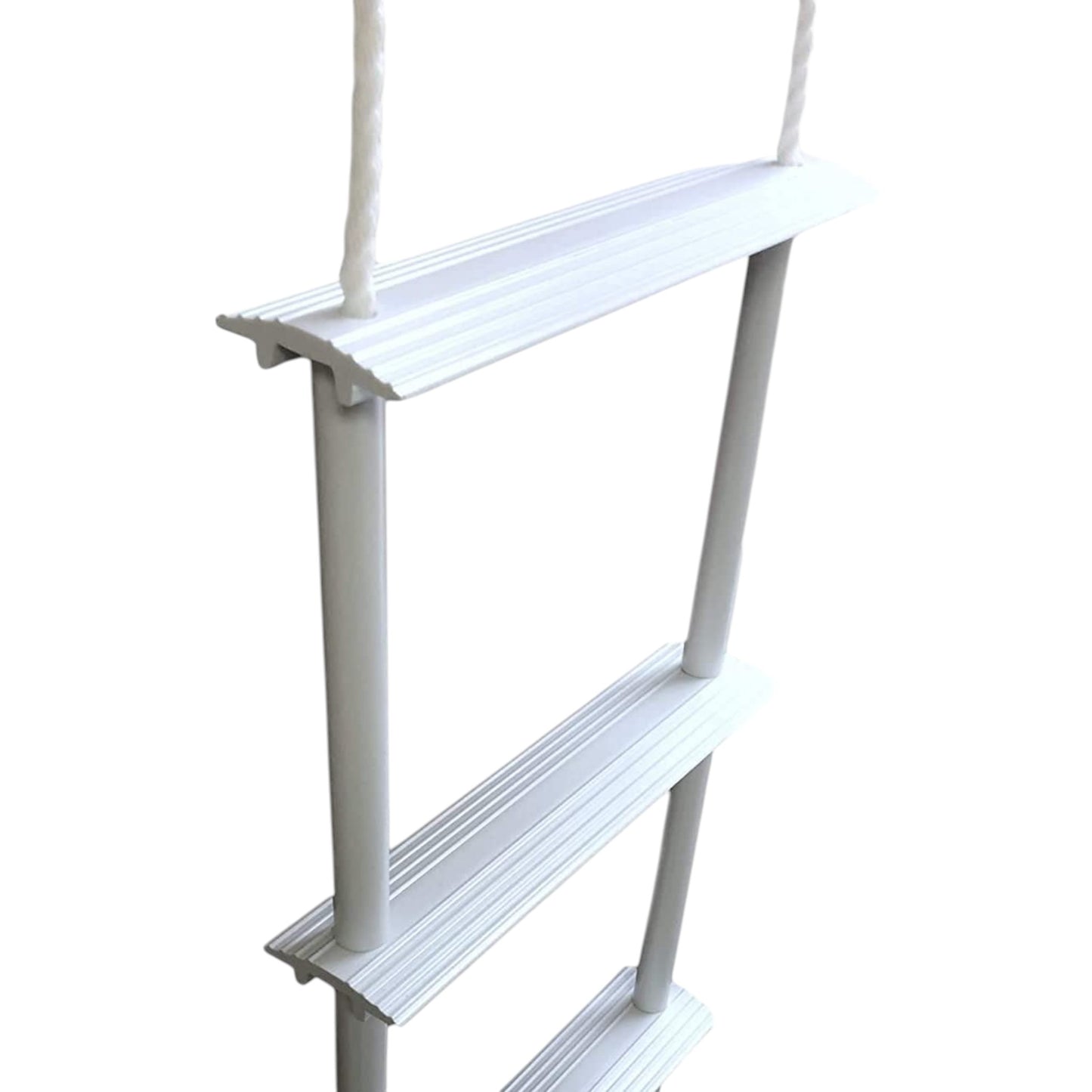 Pactrade Marine Inflatable Boat Kayak 3-Step White Folding PE Rope PVC Ladder for Emergency