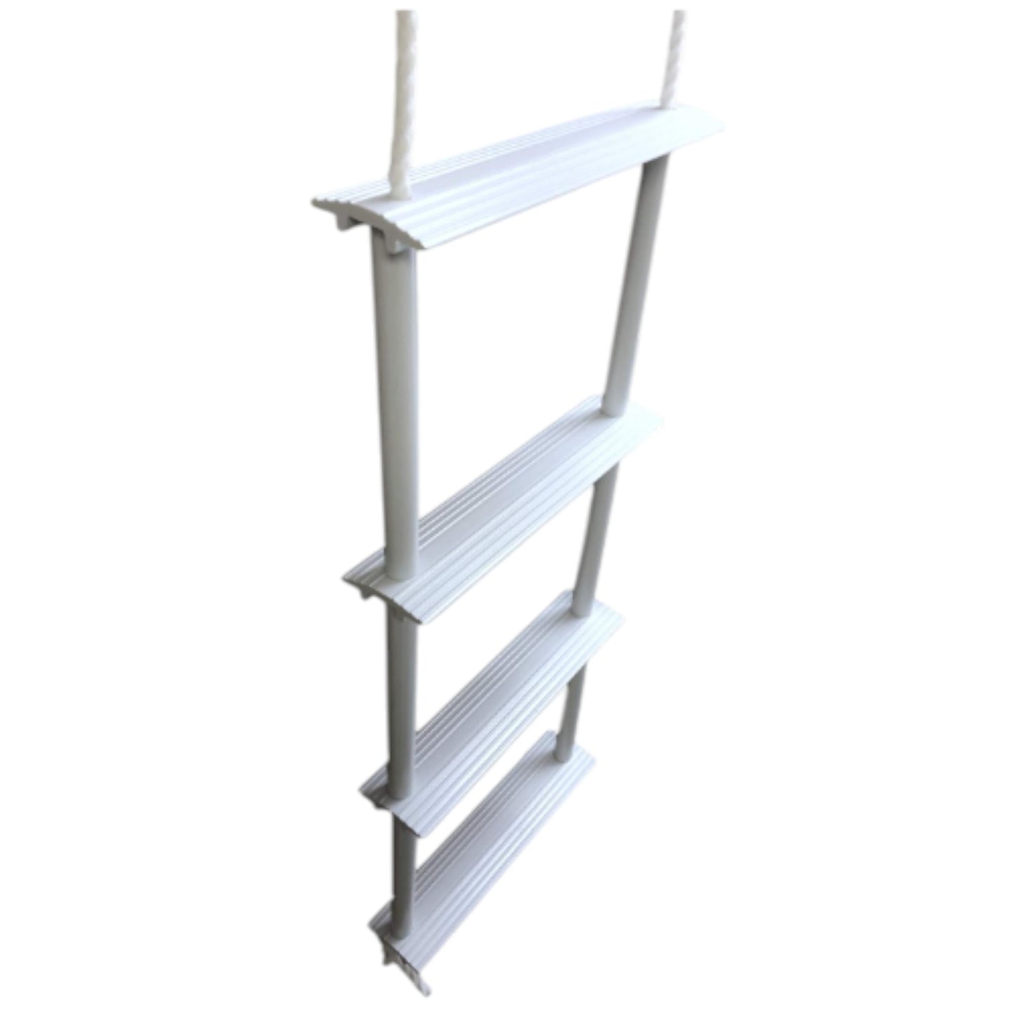 Pactrade Marine Inflatable Boat Kayak 4-Step White Folding PE Rope PVC Ladder for Emergency