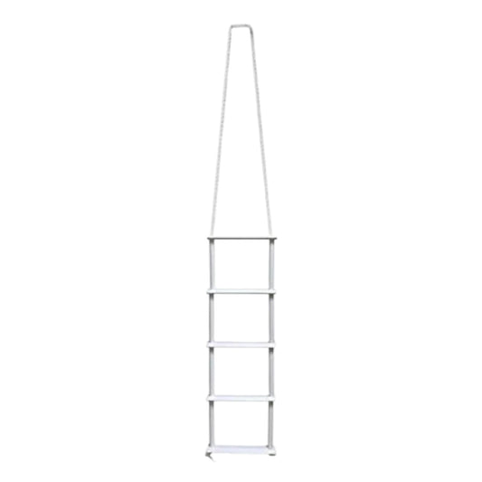 Pactrade Marine Inflatable Boat Kayak 5-Step White Folding PE Rope PVC Ladder for Emergency
