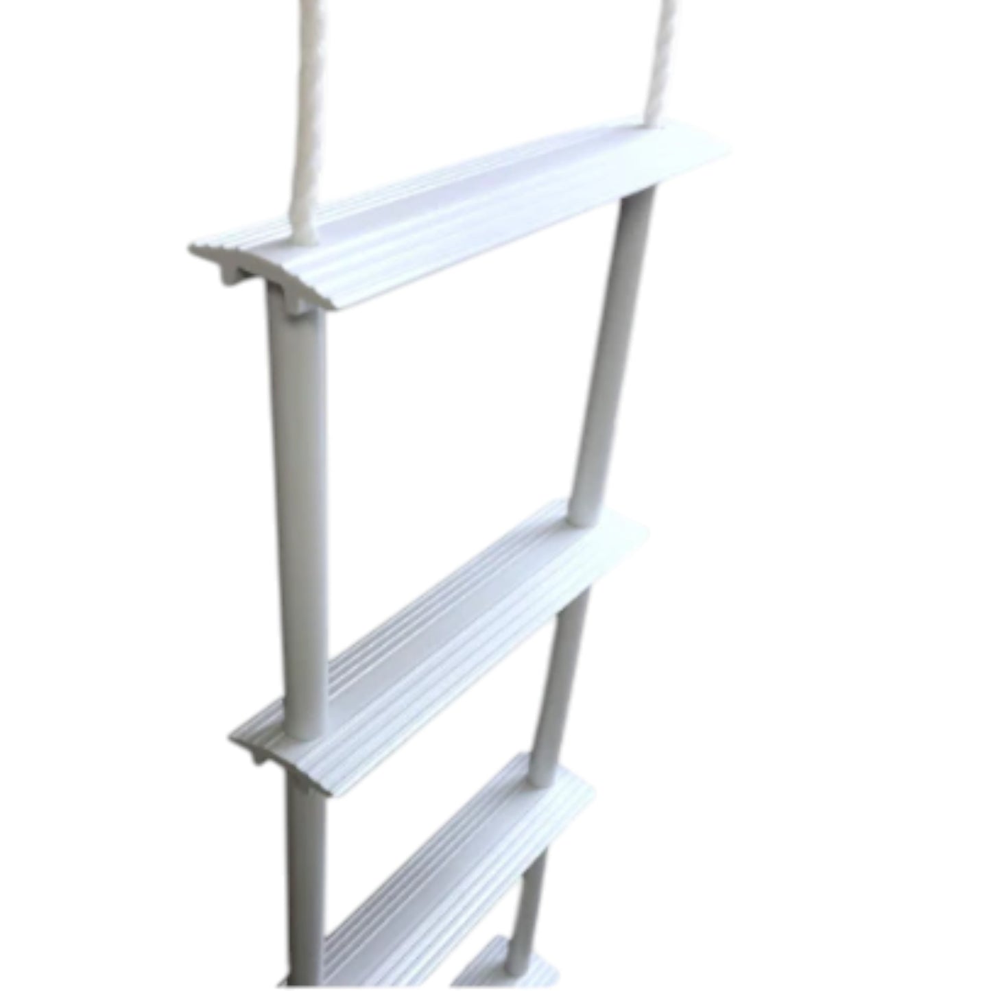 Pactrade Marine Inflatable Boat Kayak 5-Step White Folding PE Rope PVC Ladder for Emergency