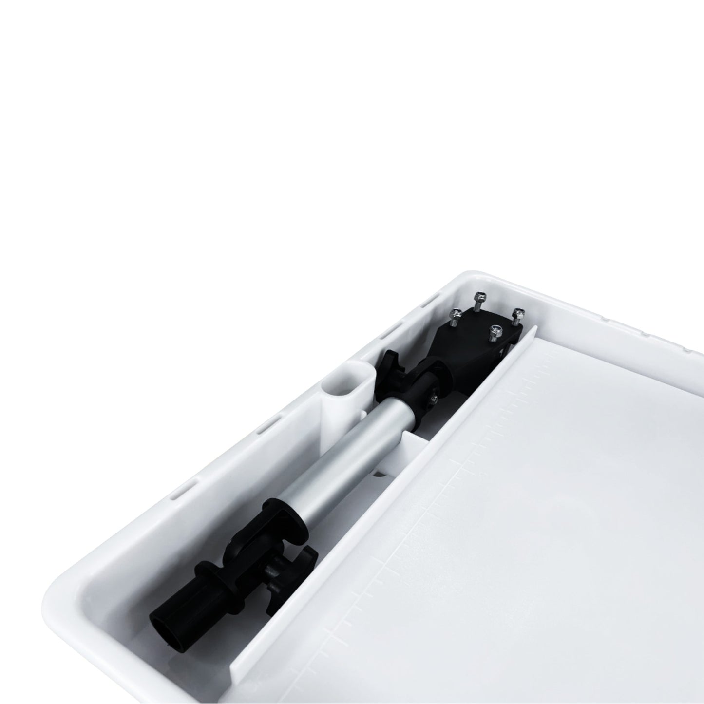 Pactrade Marine Fishing Fillet Table Cutting Board Rail White Bait Knives Pliers Storage Compartment Drain Hole UV Stabilized (Rail Mount with Adjustable Angled Leg)