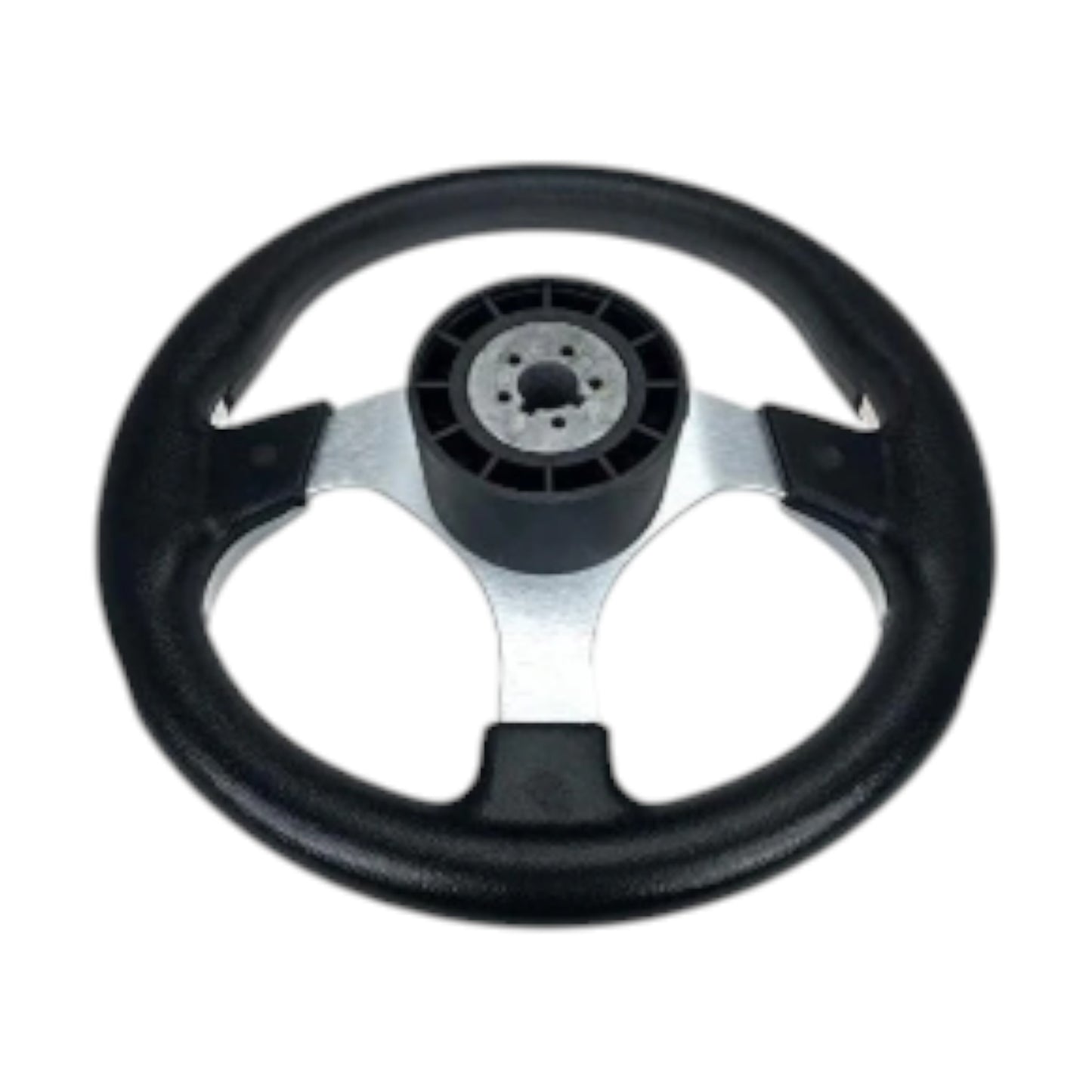 Pactrade Marine Boat Pontoon Non- Magnetic Steering Wheel Aluminum Frame Polyurethane (PU) Sleeves 3 Spokes 12-1/2" Diameter Aluminum Hub with 3/4" Tapered Bore