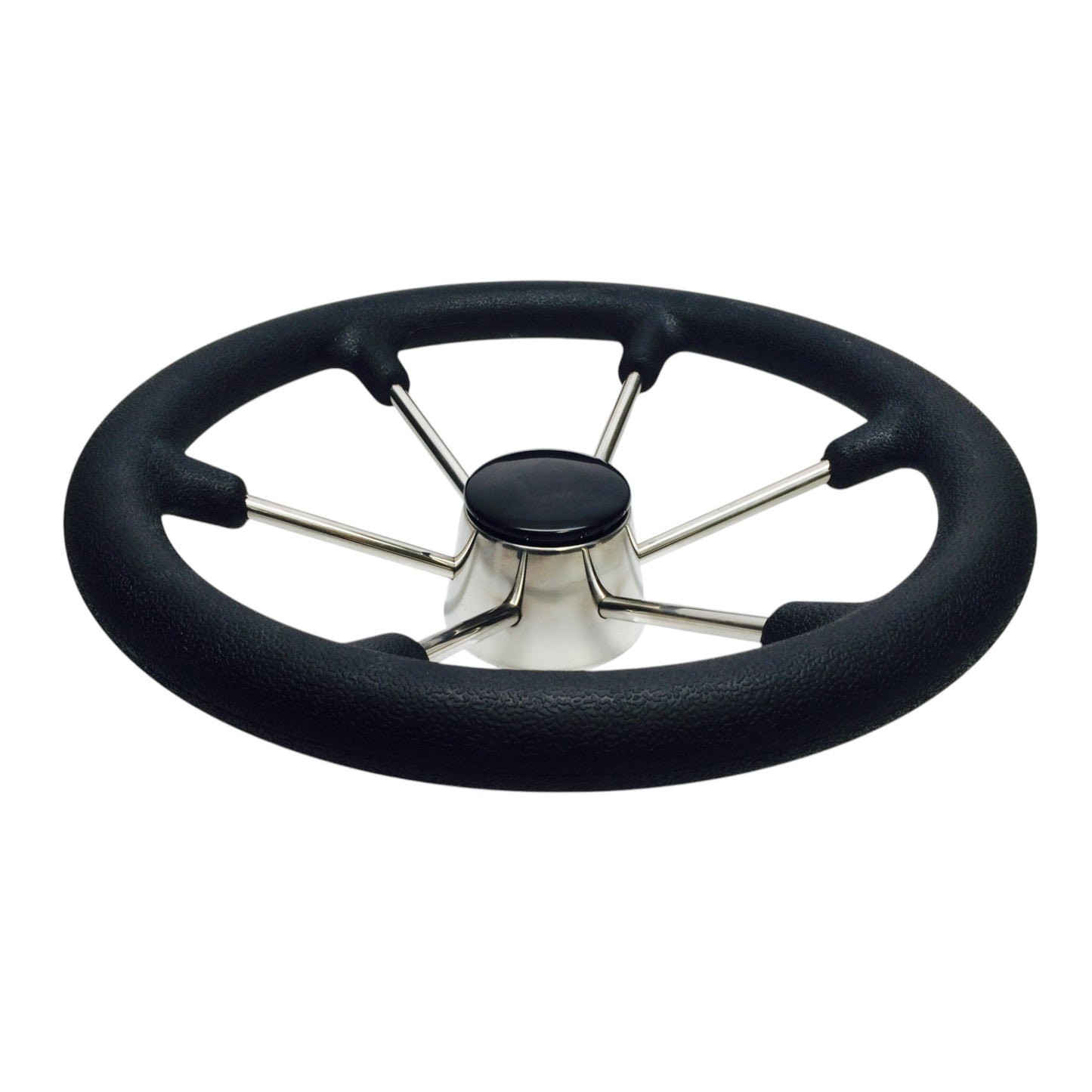 Pactrade Marine Boat SS304 Sterring Wheel with Black Sleeve 6 Spoke 15 1/2"