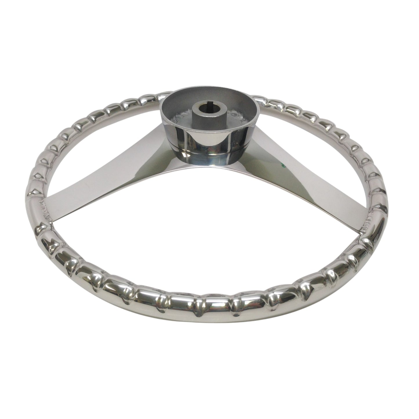 Pactrade Marine Boat 3 Spoke SS Sports Steering Wheel Turning Knob Finger Grips 13-1/2"