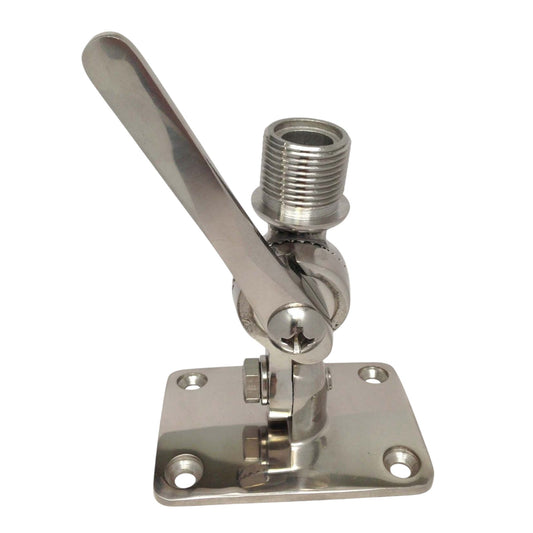 Pactrade Marine Stainless Steel 316 Rachet Mount Antenna Base Flag Pole Socket