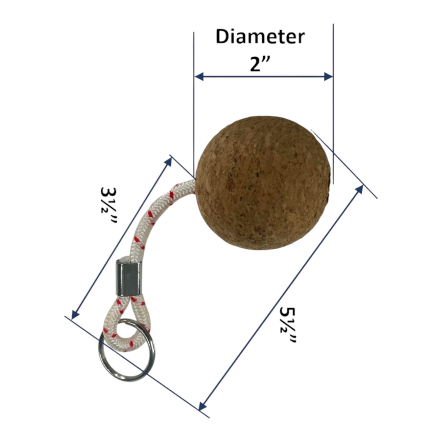 Pactrade Marine Boat Pontoon Kayak Buoyant Brown Cork Wooden Ball Water Sports Ring Keyring Float Keychain