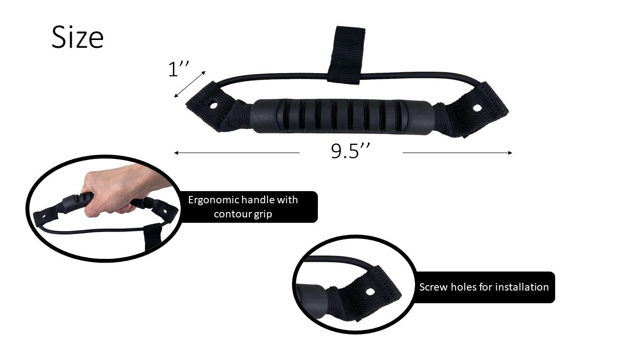 Pactrade Marine Boat Canoe Black Rubber Kayak Carry Handle Paddle Park Bungee Side Mount