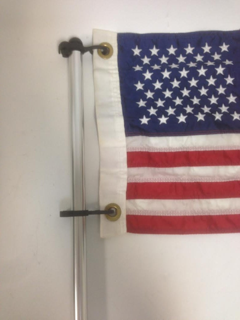 Pontoon Flag Pole Socket w/ American USA Flag 24" Long Adjustable